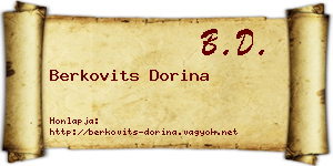 Berkovits Dorina névjegykártya